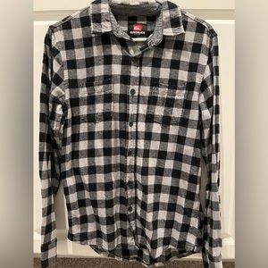 QUICKSILVER Checkered Flannel Men Gray Black